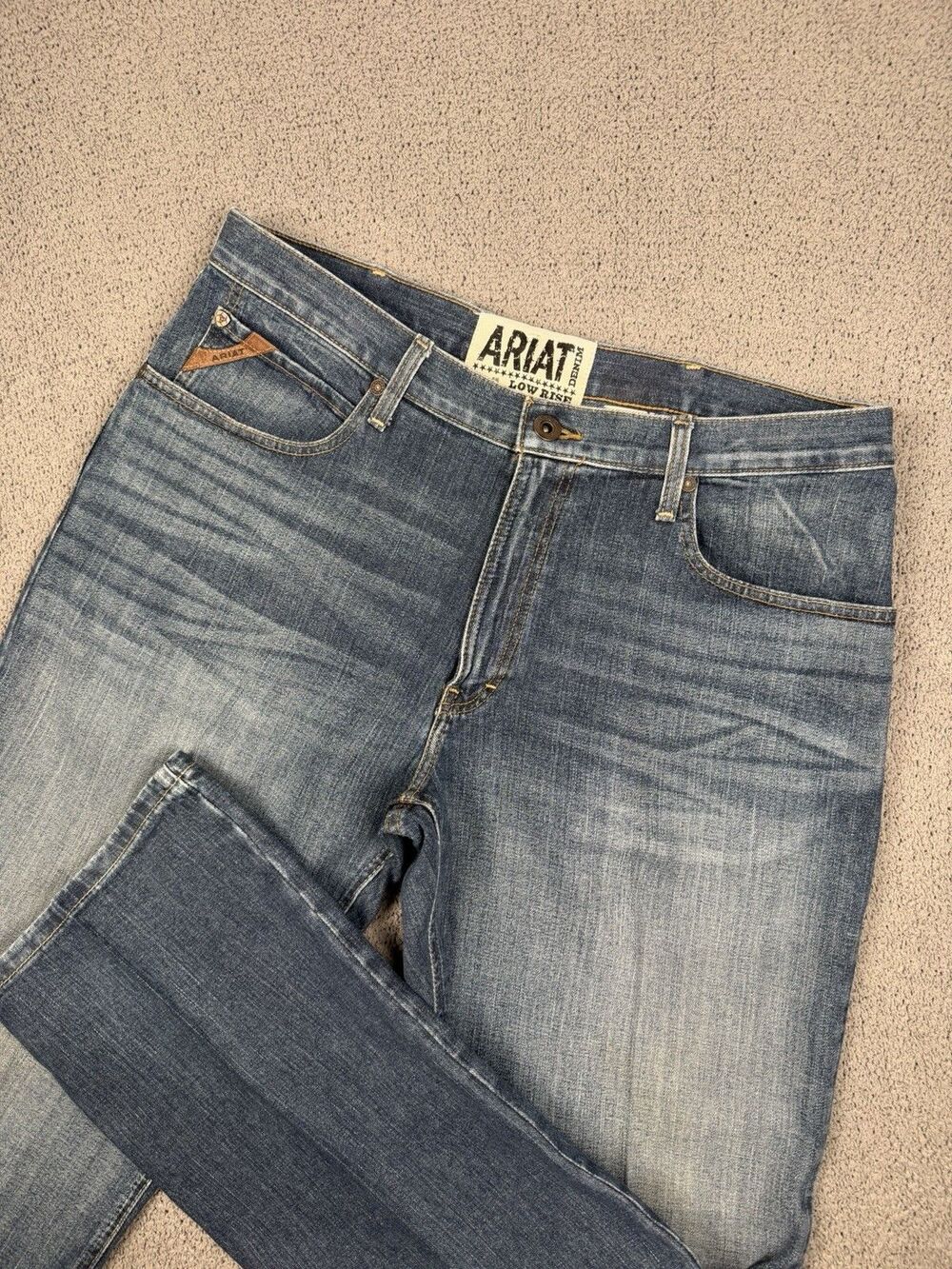 Ariat Jeans Mens 36x36 Blue Denim M4 Low Rise Boot Cut Medium Wash Western Work